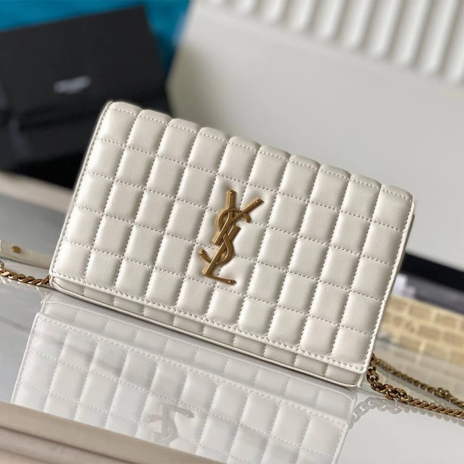 YSL LAMBSKIN CASSANDRE CHAIN WALLET ZipUp 1406