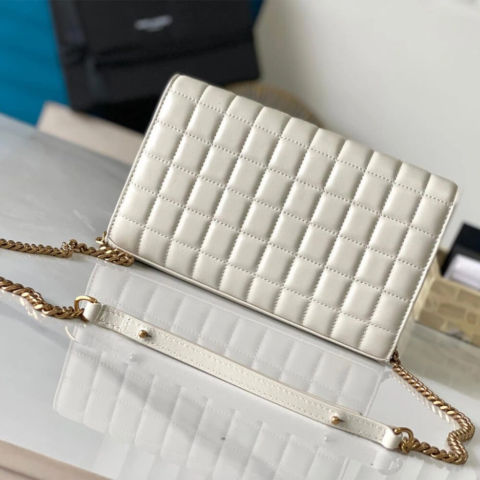 YSL LAMBSKIN CASSANDRE CHAIN WALLET ZipUp 1406