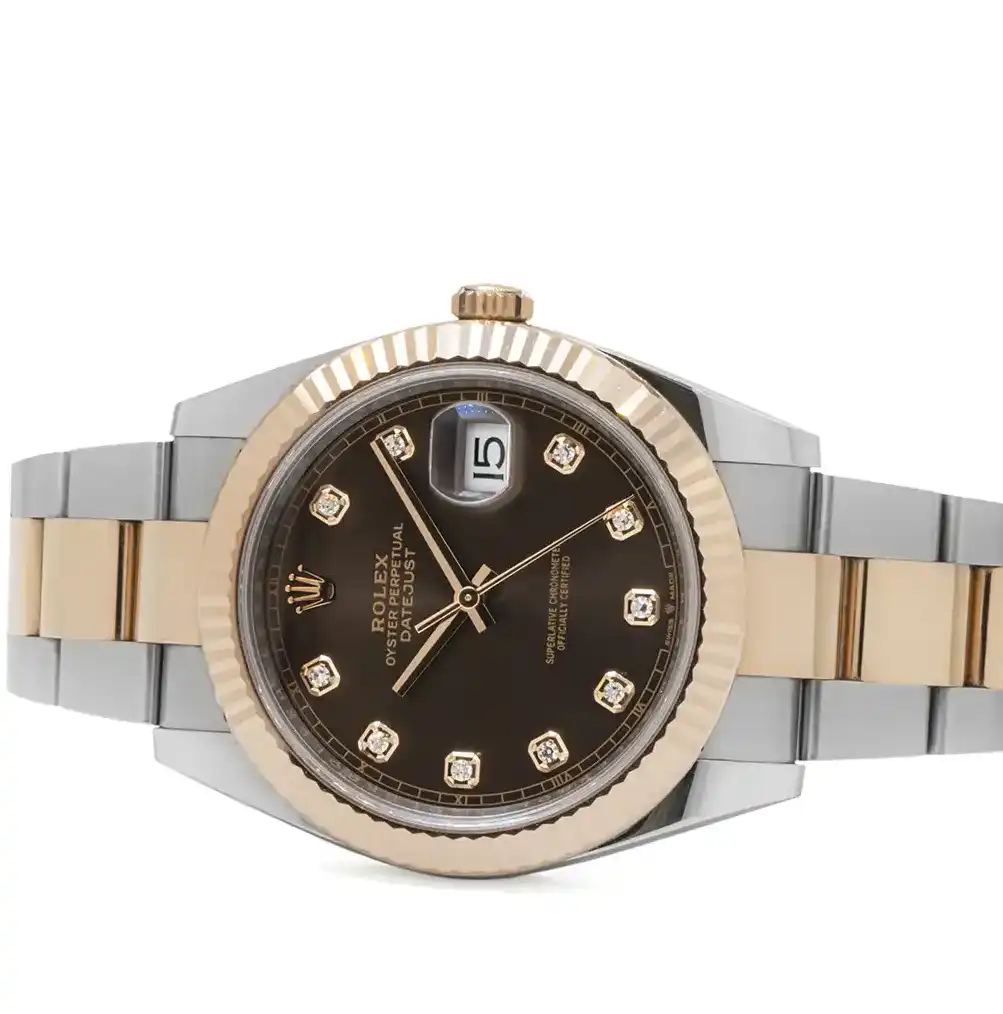 Prestigious Jewelers Rolex Datejust 126331 Chocolate Diamond Dot