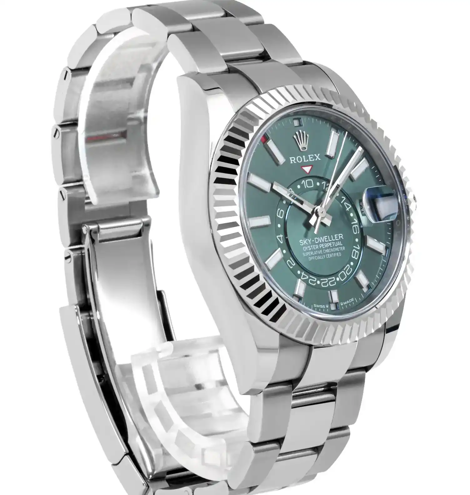 Prestigious JewelLers Green Rolex Sky-Dweller 336934