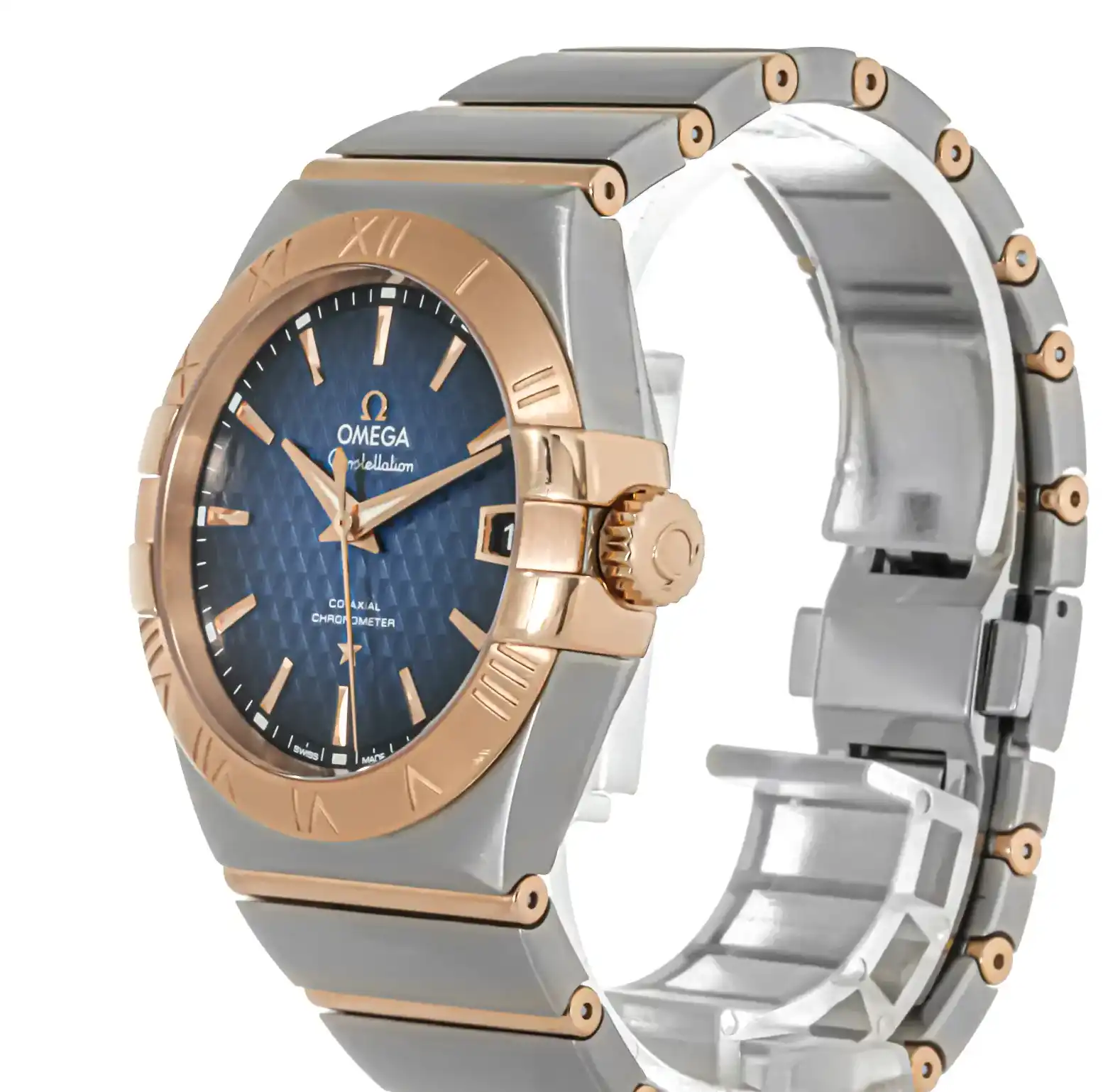 Prestigious Jewelers Omega Constellation Co-Axial Master Chronometer 123.20.38.21.03.001 Blue