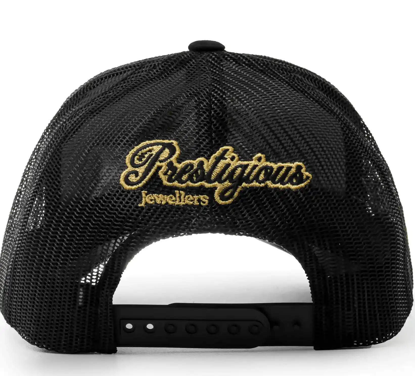 Prestigious Jewelers Presitigious Jewellers Trucker Cap – Gold   Black