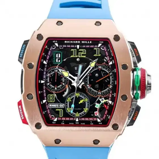 PrestigiousJewelers Richard Mille Chronograph Full Rose Gold RM65-01 Yes