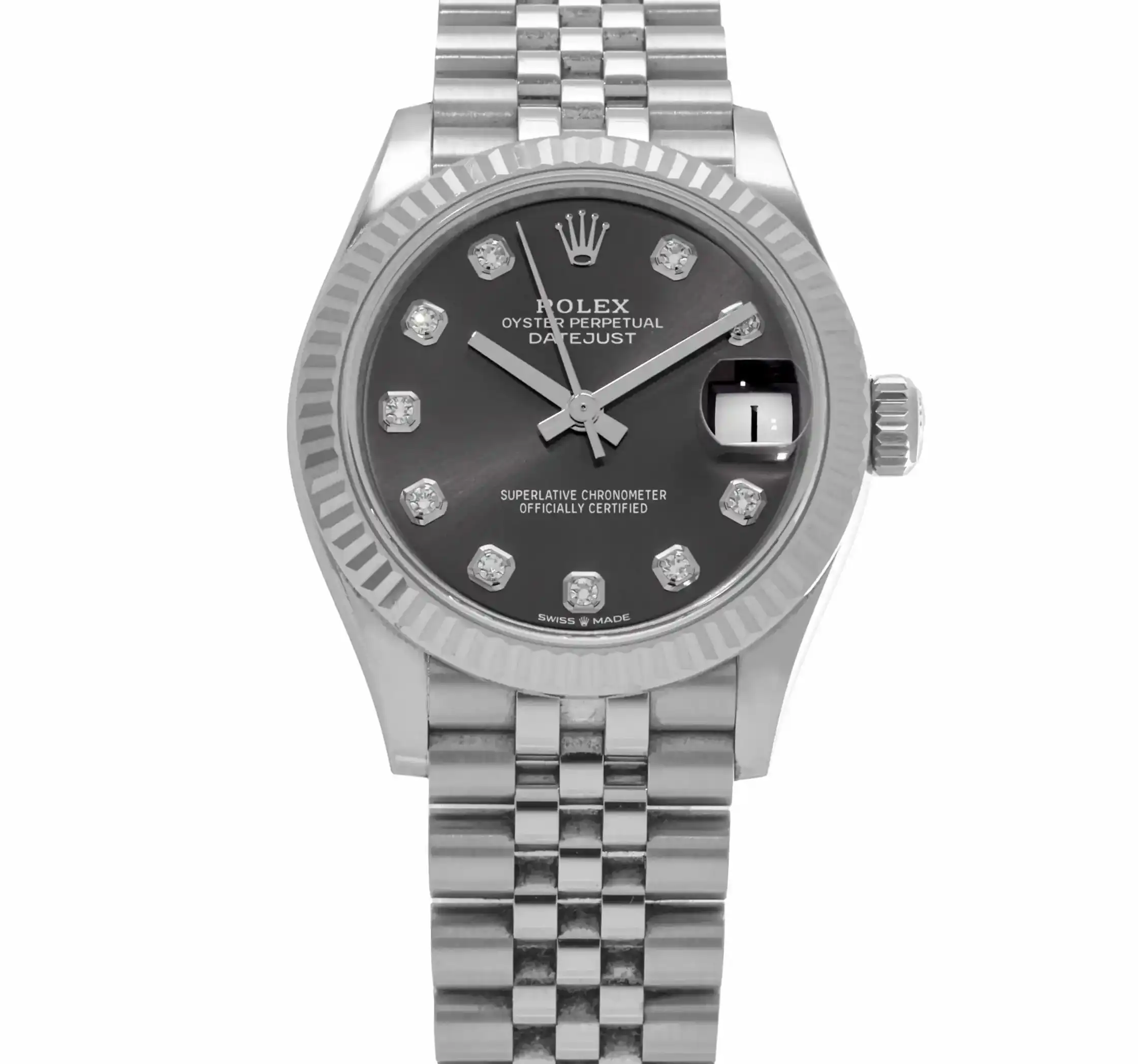 Prestigious Jewelers Rhodium Rolex Datejust 278274