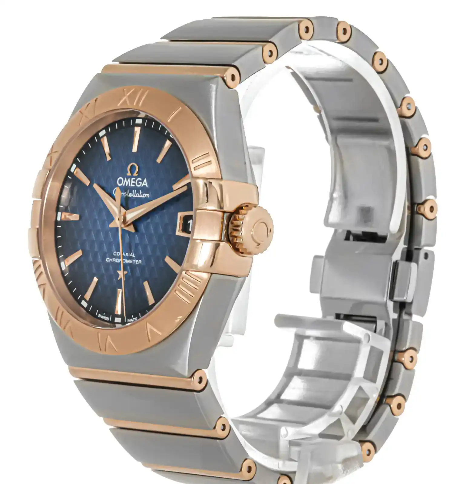 Stainless Steel & Rose Gold Omega Constellation Co-Axial Master Chronometer 123.20.38.21.03.001