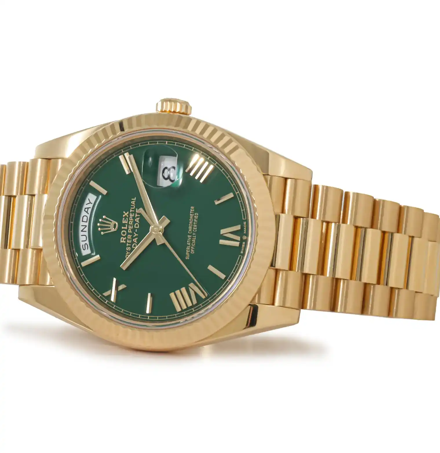 PrestigiousJewellers Green Rolex Day-Date 228238