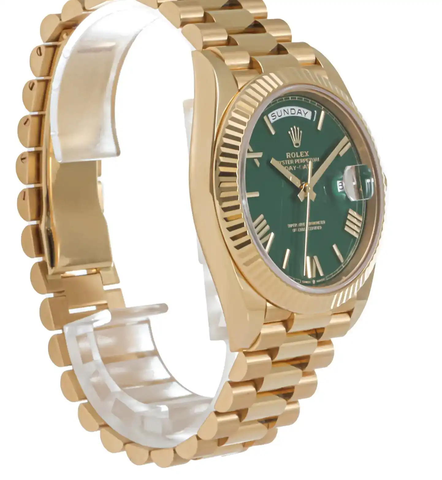 PrestigiousJewelrys Green Rolex Day-Date 228238