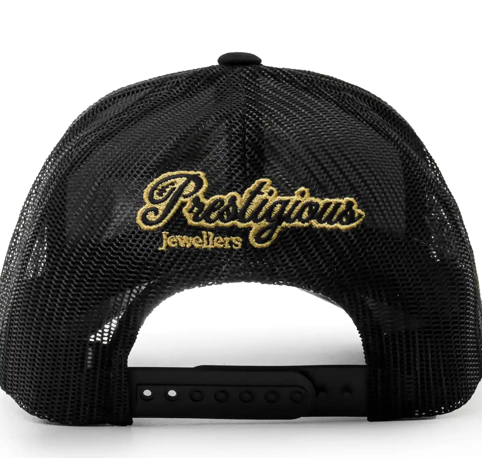 PrestigiousJewellers Presitigious Jewellers Trucker Cap – Gold   Black