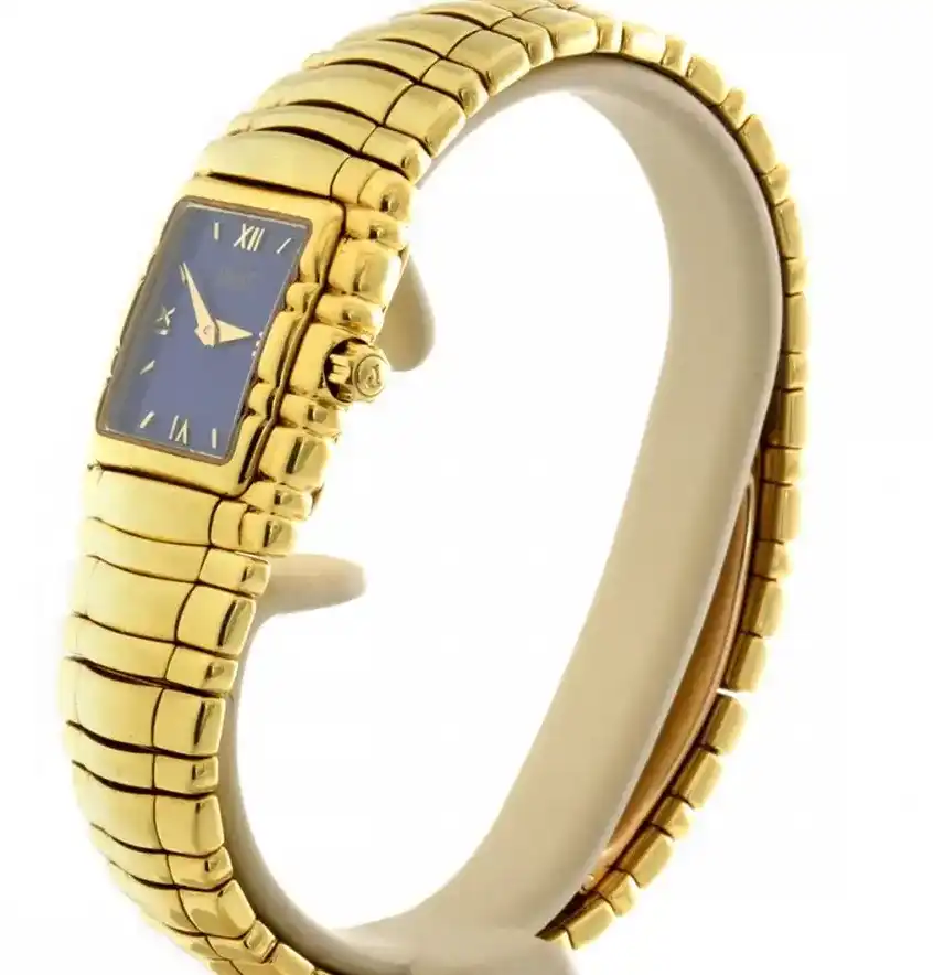 PrestigiousJewelrys Piaget M 401 D Quartz Watch with Blue Lapis Lazuli Gem-Stone Dial Good