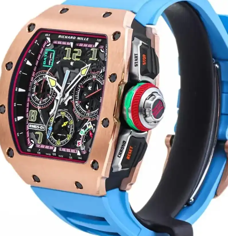 PrestigiousJewelrys Richard Mille Chronograph Full Rose Gold RM65-01 Richard Mille