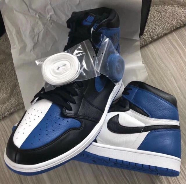 Cheap Air Jordan 1 Black Blue Clown-1