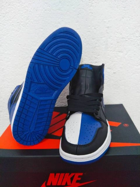 Cheap Air Jordan 1 Black Blue Clown-1
