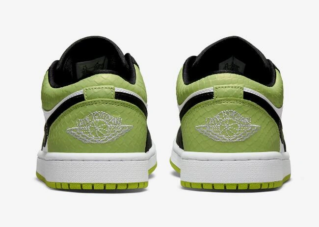 Cheap Air Jordan 1 Low Vivid Green Snakeskin
