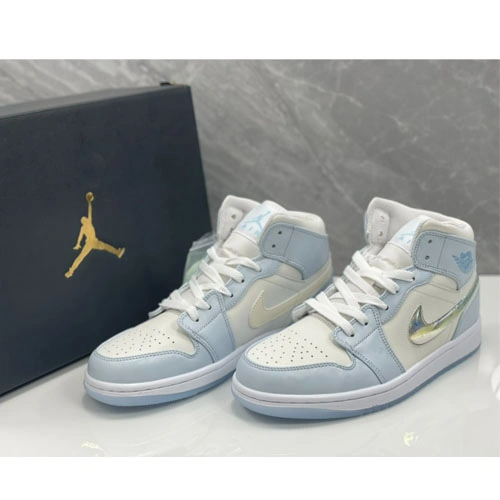 Air Jordan 1 Mid GS Glitter Swoosh