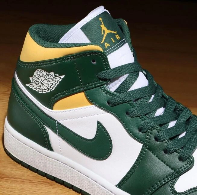 Air Jordan 1 Mid Oregon White Green Yellow
