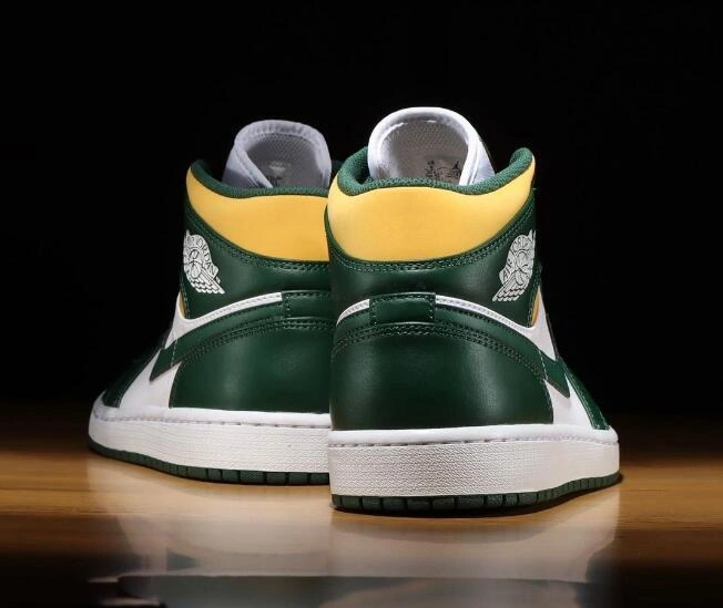 Air Jordan 1 Mid Oregon White Green Yellow