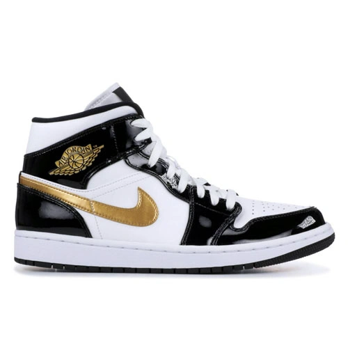 Air Jordan 1 Mid Patent SE Black Gold
