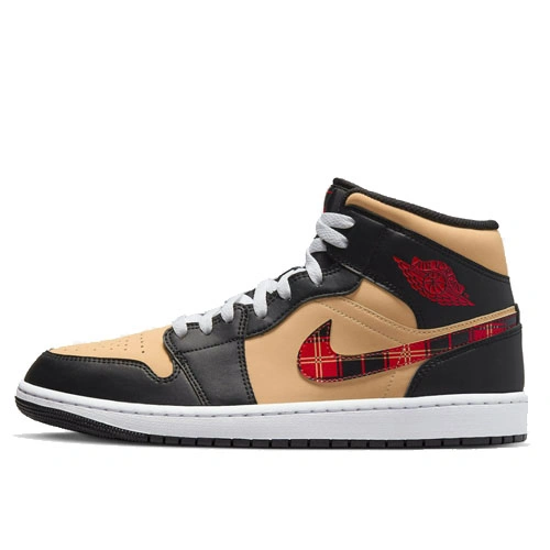 Cheap Air Jordan 1 Mid Tartan Swoosh