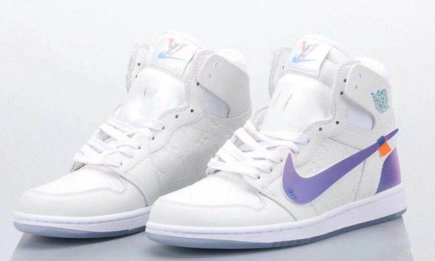 Cheap Air Jordan 1 Retro White Purple-1