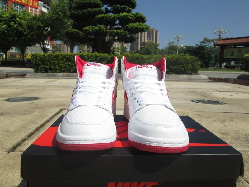 Cheap Air Jordan 1 White Metal Red-01
