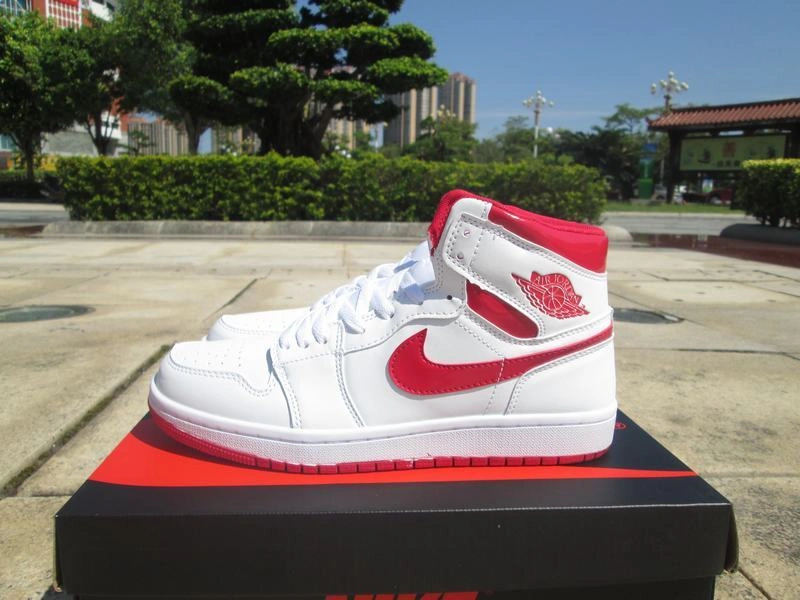 Cheap Air Jordan 1 White Metal Red-01