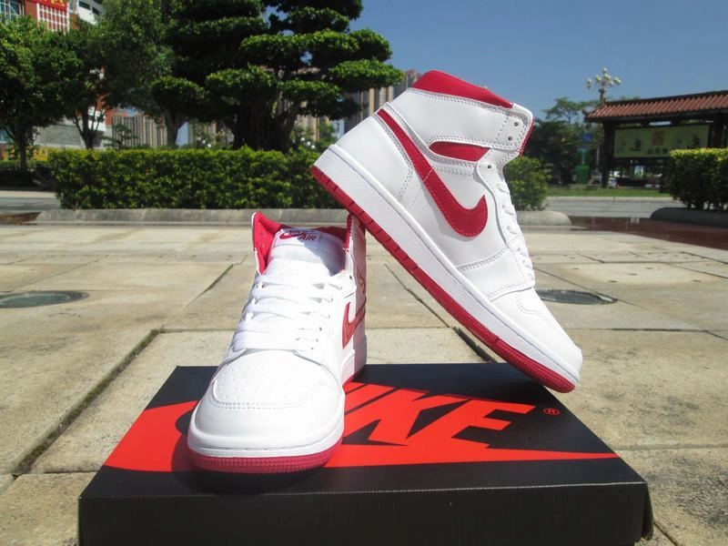 Cheap Air Jordan 1 White Metal Red-01