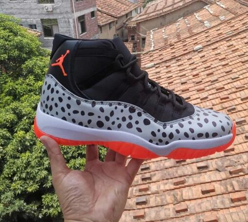 Air Jordan 11 Black Gray Leopard Print-1