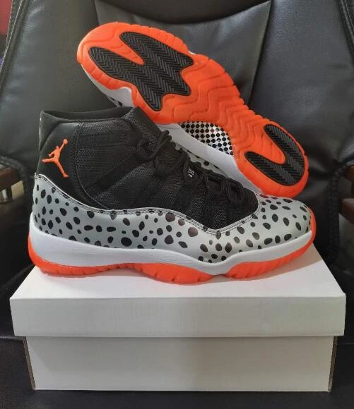 Air Jordan 11 Black Gray Leopard Print-1
