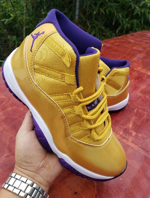 Air Jordan 11 High Gold Purple-1