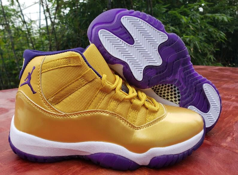 Air Jordan 11 High Gold Purple-1