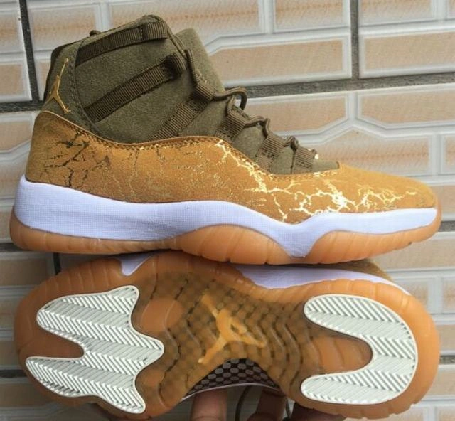 Air Jordan 11 High Olive Gold-1