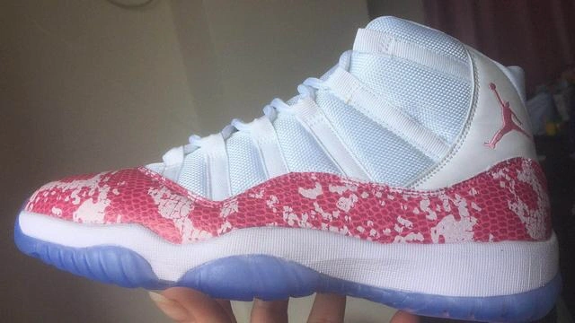Air Jordan 11 High Pink Snake Skin-1