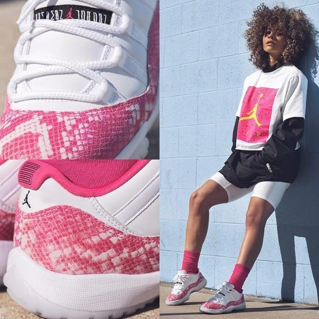 Air Jordan 11 Low GS WMNS Pink Snakeskin-1