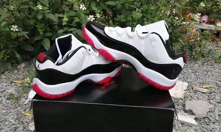 Air Jordan 11 Low White Black Red-1
