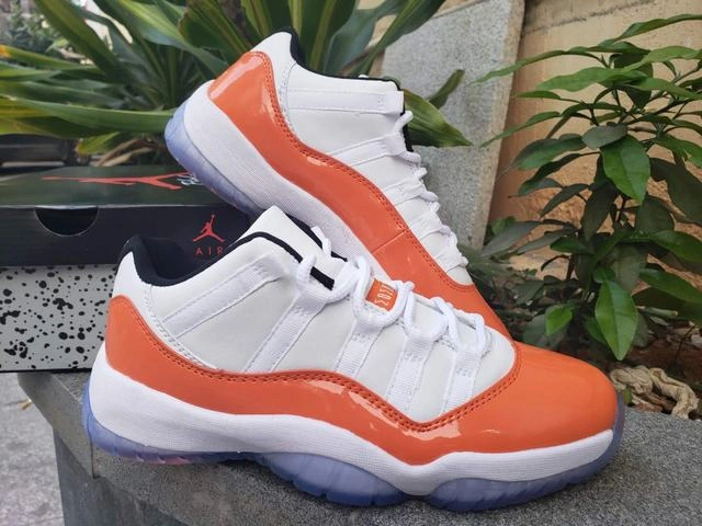 Air Jordan 11 Low White Orange-1