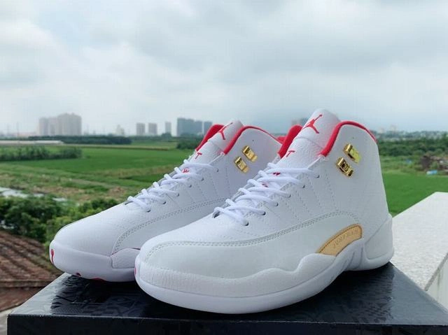 Air Jordan 12  FIBA White Red Black-1