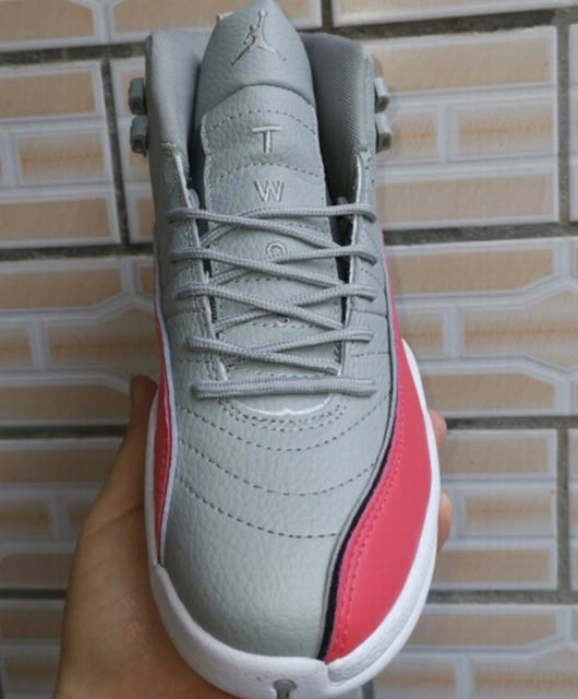 Air Jordan 12 Gray Red White-1