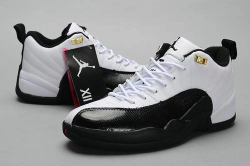 Air Jordan 12 Low Men White Black-1