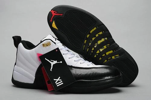 Air Jordan 12 Low Men White Black-1