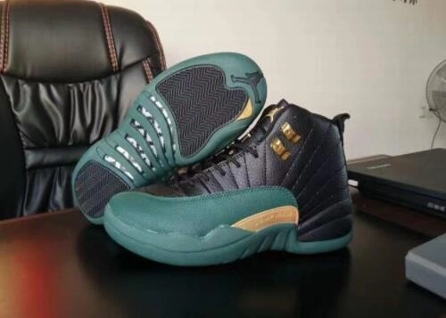 Air Jordan 12 Retro Black Green Gold