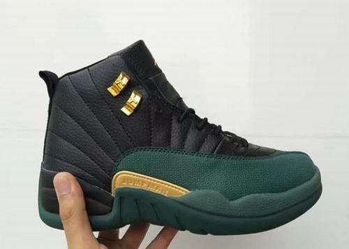 Air Jordan 12 Retro Black Green Gold