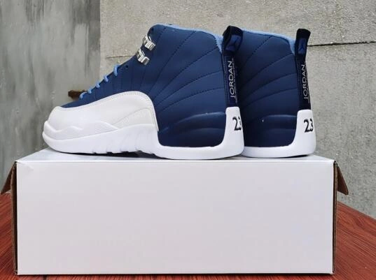 Air Jordan 12 White Deep Blue-1