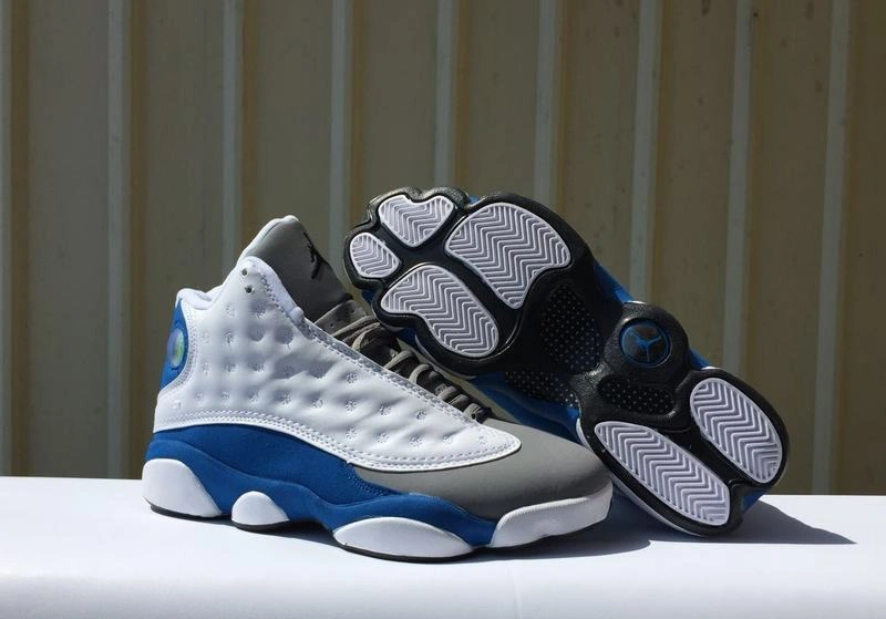 Air Jordan 13 Grey White Blue-1
