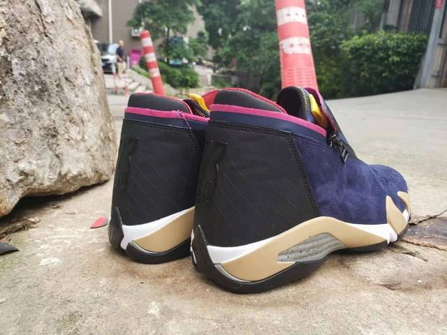 Air Jordan 14 Retro Dark Blue Red Champagne-1