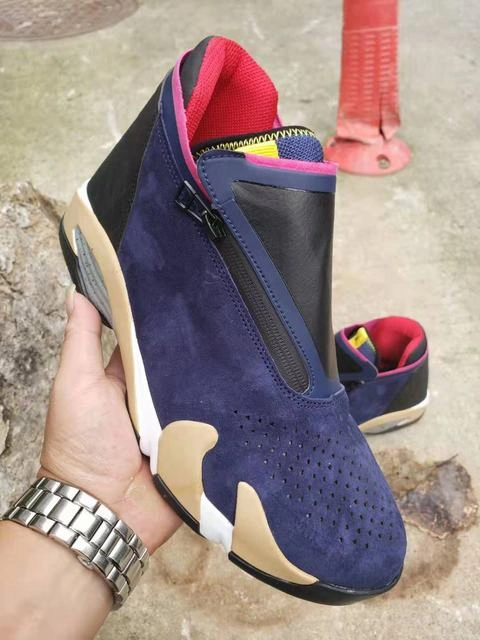 Air Jordan 14 Retro Dark Blue Red Champagne-1