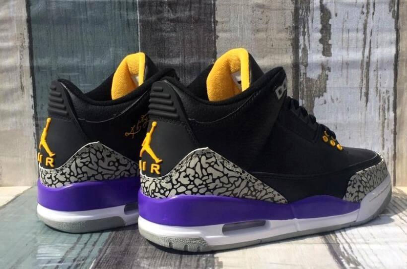 Air Jordan 3 Black Purple Yellow-Kobe's