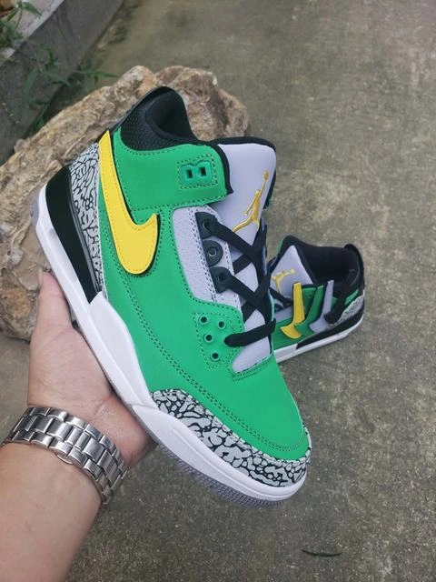 Air Jordan 3 Green Yellow-1