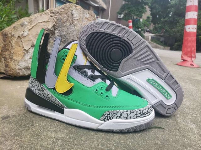 Air Jordan 3 Green Yellow-1