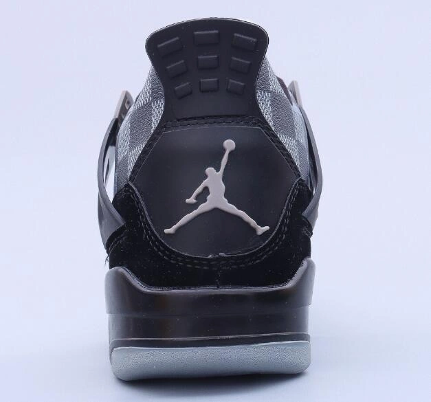 Air Jordan 4 Black Grey Chess-1