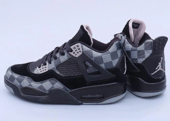 Air Jordan 4 Black Grey Chess-1